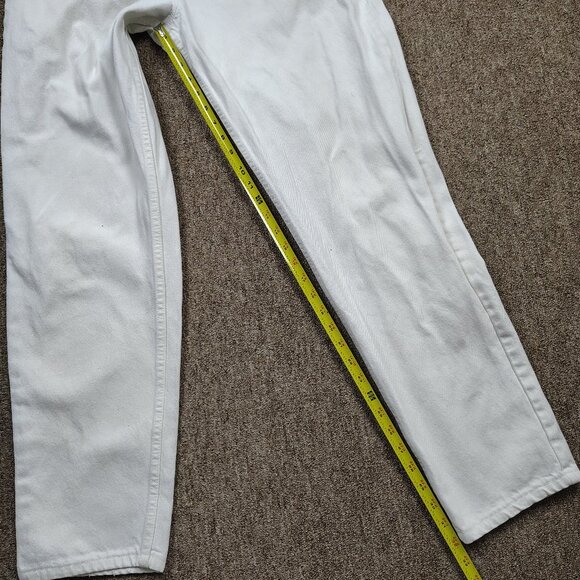 Vintage LEVI'S 550 Jeans Men 36x32 White Relaxed Fit Orange Tab Denim Distressed - Picture 9 of 11